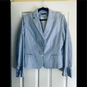 LAUREN Ralph Lauren Women’s 3 button Seersucker Peplum Blazer. Size 14